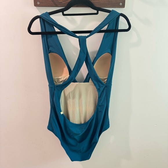 Summersalt The Plunge One Piece Swimsuit in Seaweed Teal Size 12 - Picture 2 of 4